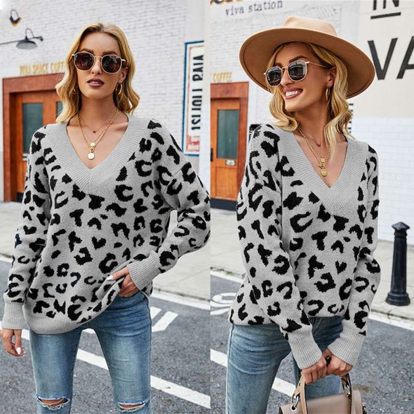 

autumn and winter loose v-neck sweater sweater, White;black