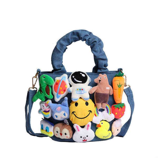

handbag 2021 personalized cartoon psh toy doll msenger campus women's