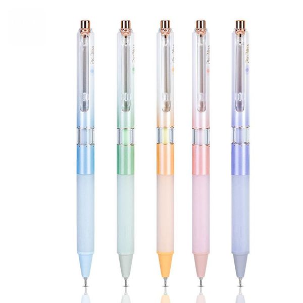 

gel pens 5pcs/set 0.38mm creative cute black ink lovely simple small fresh pen kawaii quick drying cap neutral journal supplies