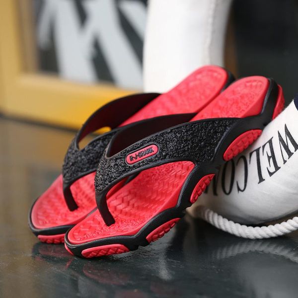 

sandals summer men designer flip flops fashion beach shoes lightweight casual slip-resistant slippers breathable, Black