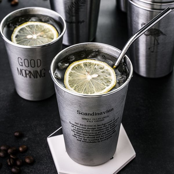 

ins industry style 304 stainless steel spray paint beer cup cold water drinks cup household office use gargle cup