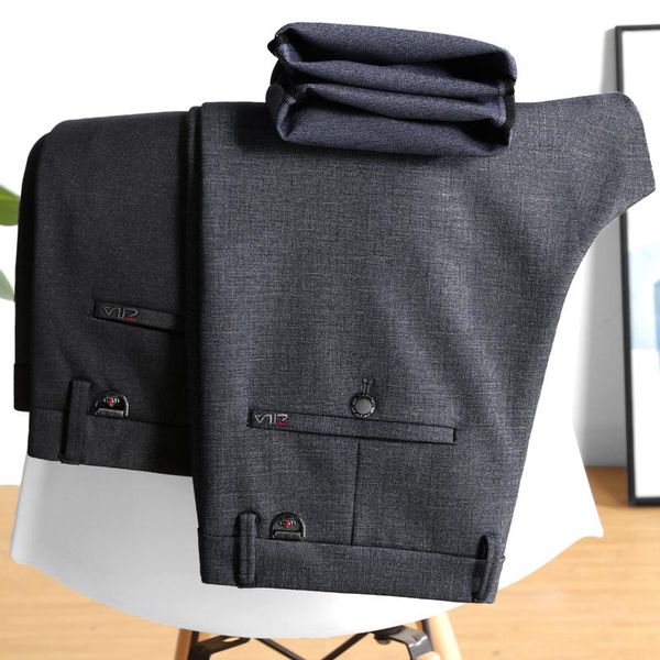 

men's pants men suit autumn winter dress straight business office trousers mens formal classic male pantalon hombre, Black