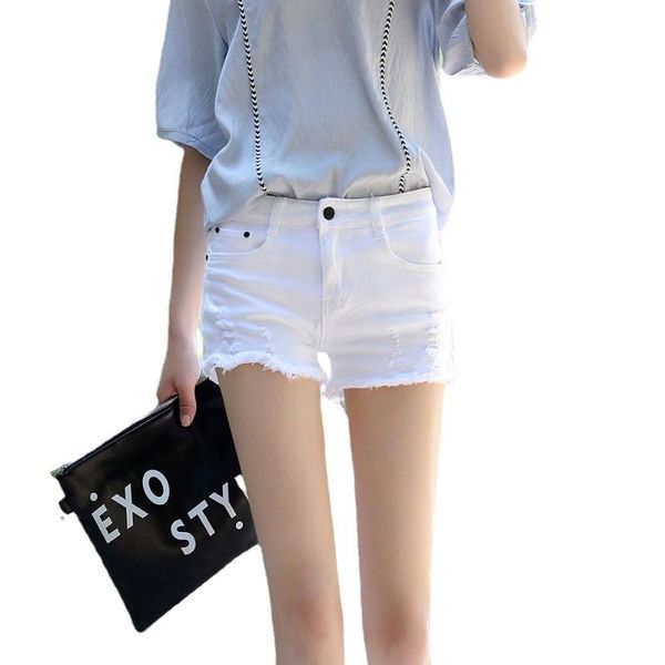 

women's jeans 2021 summer white ripped casual, Blue