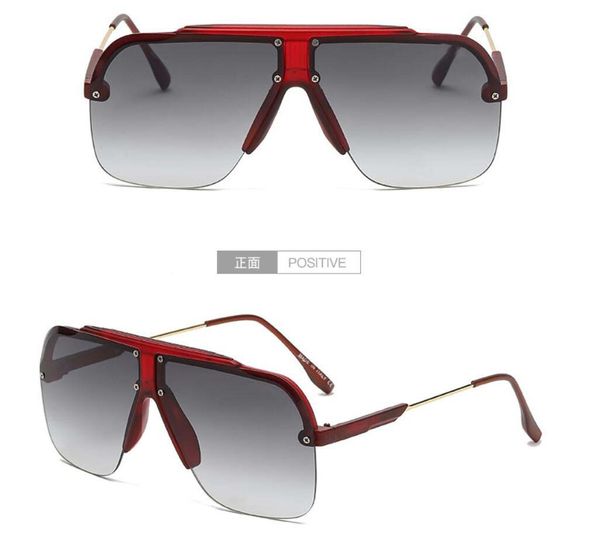 estate donna spiaggia moda rosso Occhiali da sole Eleganza ciclismo vetro Donna Occhiali da viaggio classici conjoinedlens Glasse Il viso grande rende gli occhiali sottili