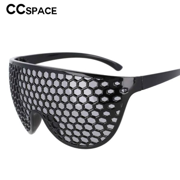 

sunglasses 53141 gafas de sol one lens honeycomb decorative modern party men women's shades uv400 lunette soleil femme, White;black