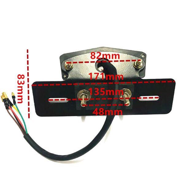 

emergency lights waterproof led 12v tail light atv brake license plate motorcycle red + amber turn signals