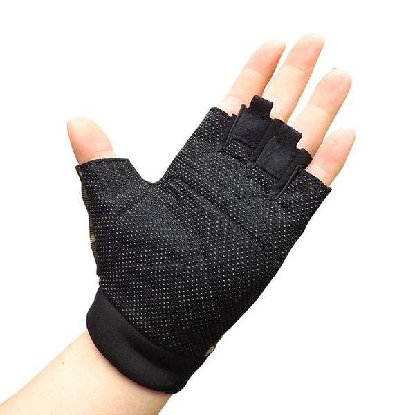 

cycling gloves 1 pair men antiskid bike fitness sports half finger bicycle glove, Black