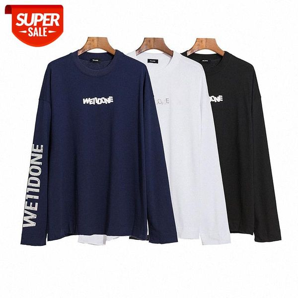 

we11 metallic three-dimensional embossed logo letters long sleeves #no4p, White;black