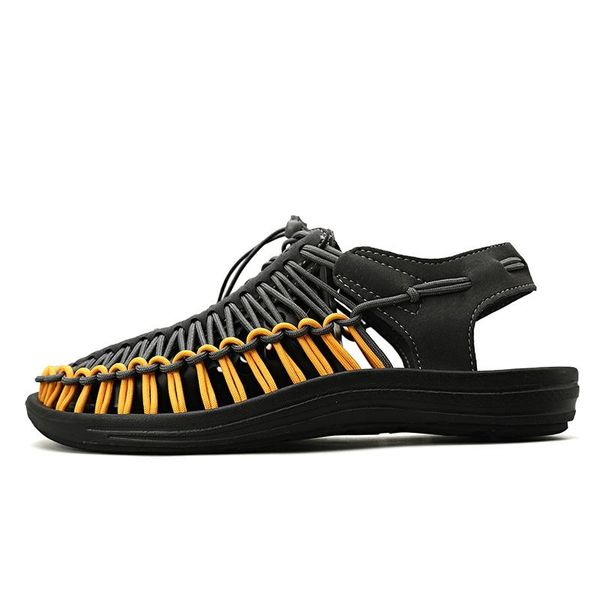 

sandals outdoor roman rubber de male on genuine white gladiator 39 44 comfort casual slip dress shoe leather s masculina samool, Black