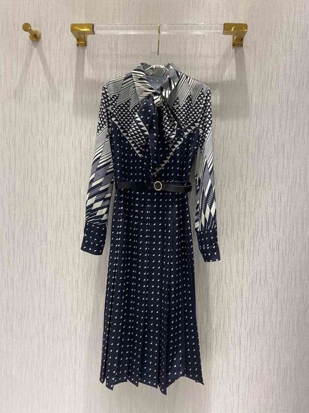 

dress Luxury Design 2021 Spring Summer Collection Elegant Lady Flare Chiffon Belted, Black;gray