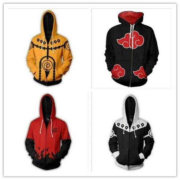 

new 0 anime hoodie cosplay costume kakashi 3d print women mens zipper sweatshirt coat, Black