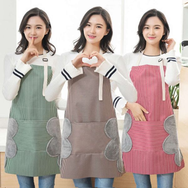 

home adjustable fabric hand wipe apron cotton fashion cooking kitchen oil proof coverlet