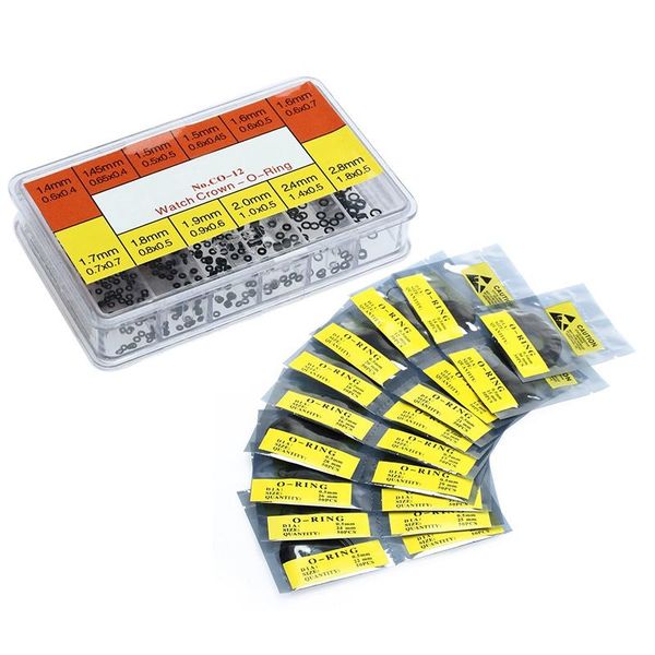 

watch bands 2 set repair of watches rubber rings sealing gaskets : 1set 12 kind specifications & 1 19, Black;brown