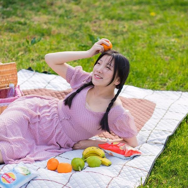 

outdoor pads folding picnic camping mat blanket washable holiday beach hiiking 3 composite layers portable cushion