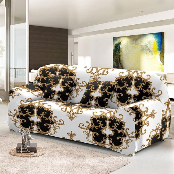 

chair covers golden lines geometric stretch cover for sofa l shape 1/2/3/4-seats universal elastic slipcover case pillowcases