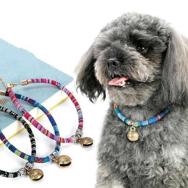 

dog collars & leashes featured style pet cute lovely pets necklace collar cotton fashionable puppy with bells cat dogs
