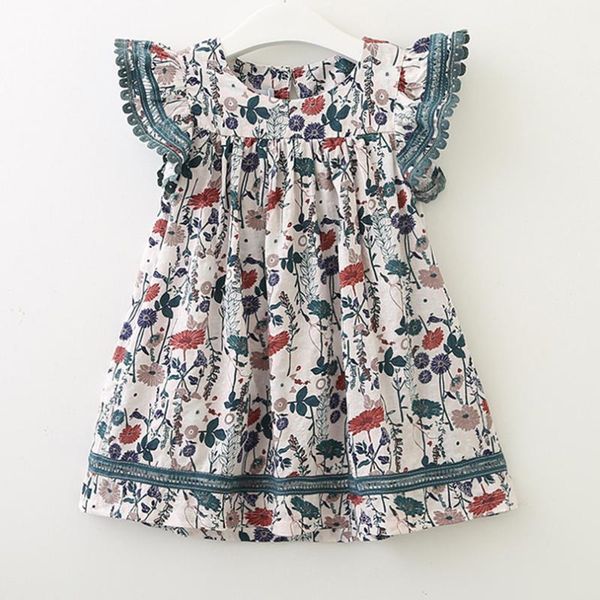 

girl's dresses colorful floral dress baby girls clothing summer vintage tassel design children tutu dreses kids costumes, Red;yellow