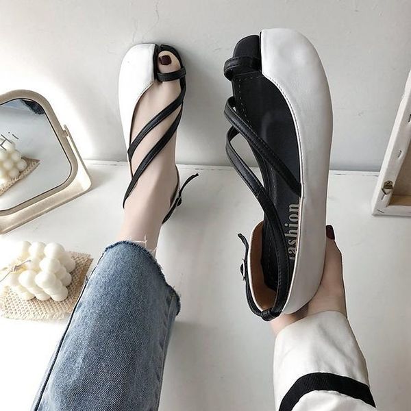 

sandals strappy casual women shoes sandalias tabi summer thong open split toe mujer beach gladiator, Black