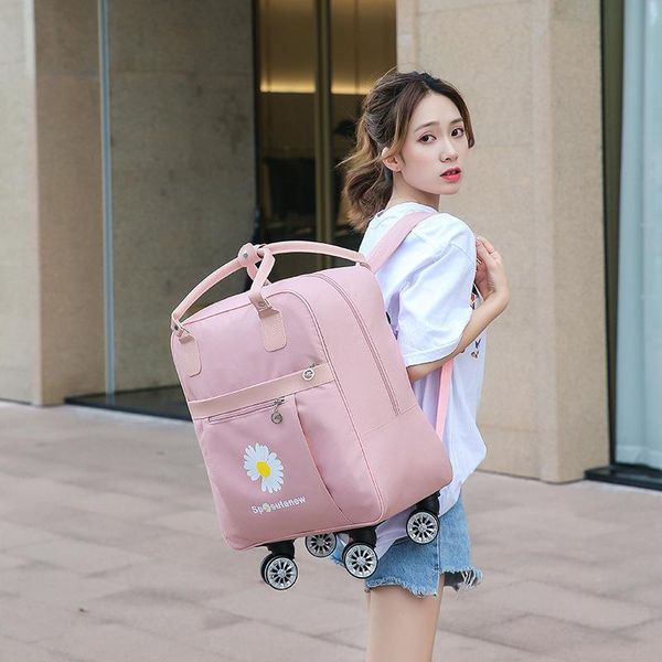

duffel bags women travel trolley bag waterproof multifunctional use rolling luggage backpack with wheeled suitcase