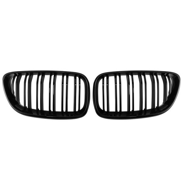

car gps & accessories 2pcs front grille fit for- 2 series f22 m235 2014 2021 double pole bright black