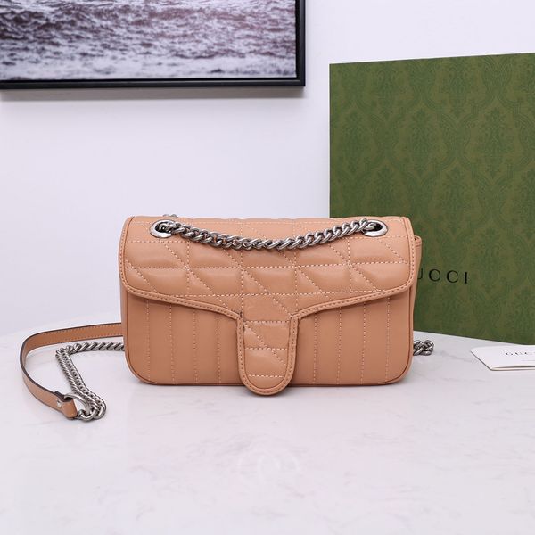 Marmont Damen-Designer-Umhängetasche, Kette, Lederhandtasche, herzförmige Umhängetaschen, Geschenkbox