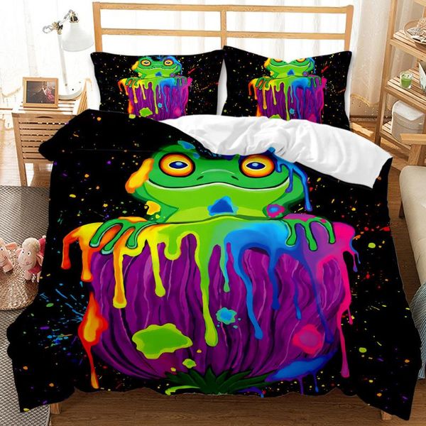 

bedding sets watercolor frog set single twin full  king size animals bed aldult kid bedroom duvetcover 3d print 011