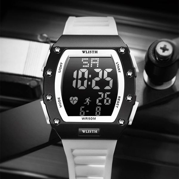 

wristwatches mens watch fashion 50m waterproof digital wristwatch electronic clock military sports watches for men reloj hombre, Slivery;brown