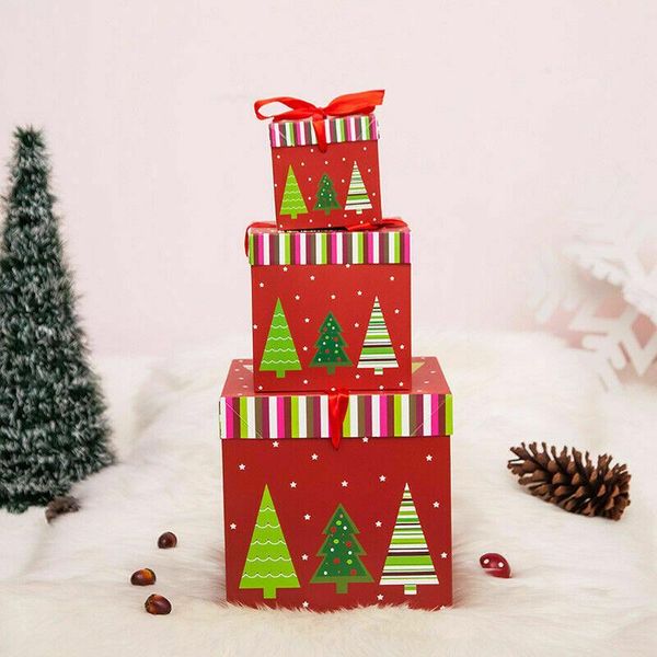 

gift wrap 10/15cm diy foldable xmas lovely square candy box party favour boxes 2021 year santa cristmas tree birthday decor craft