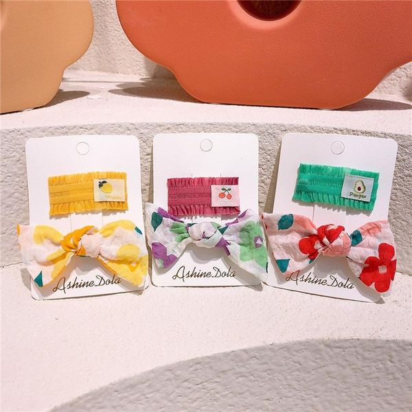 

hair accessories 2 pcs korean fashion children's flower fabric bow hairpins sweet girl princess square lace bb clip, Slivery;white