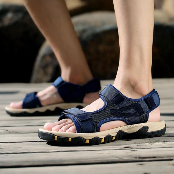 

sandals classics style men outdoor walking summer shoes anti-slippery beach comfortable soft fsat, Black
