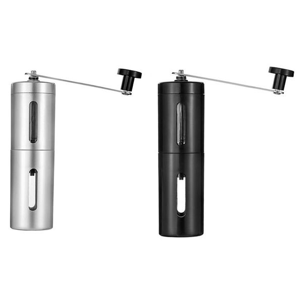 

electric coffee grinders 2x multi-purpose grinder mini stainless steel hand manual handmade bean burr mill silver & black
