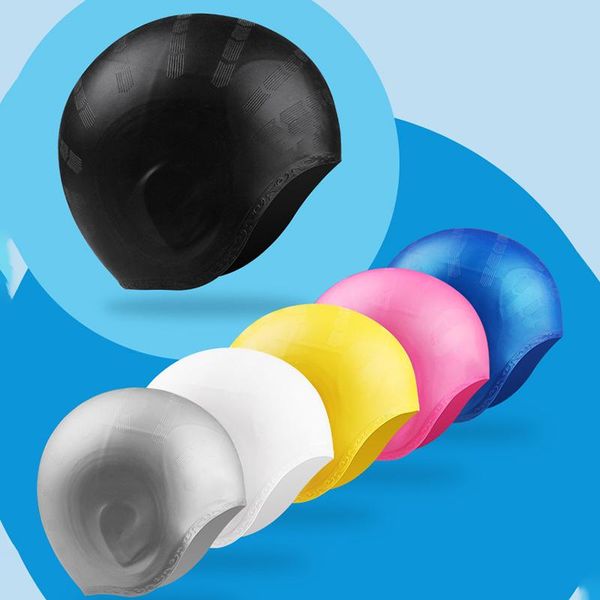 

swimming caps silicone swim cap long hair 3d ear protection ergonomic design for teenager-psen999