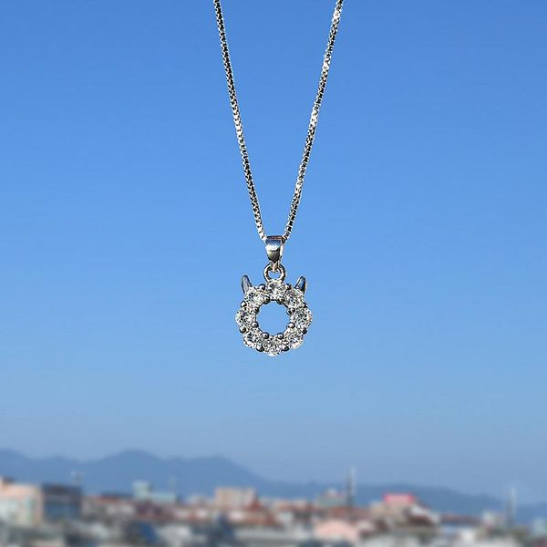 

100% 925 sterling silver luxury small devil cubic zircon choker necklace fashion trenday jewelry for women girl gift chains