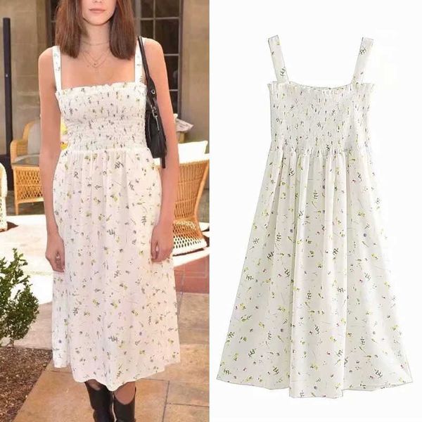 

women sling dress fashion simple small floral stretch tube 's casual chic party street 210601, Black;gray