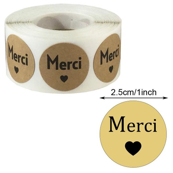 

gift wrap 500pcs/roll french thank you stickers seal labels cake baking takeaway packaging cute stationery handmade decorative paper
