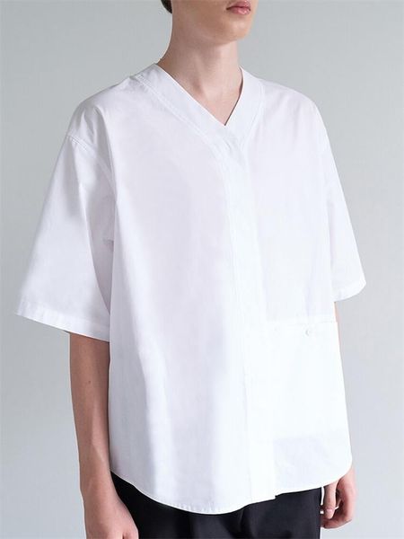 

men's casual shirts short-sleeved shirt simple korean version japanese, White;black