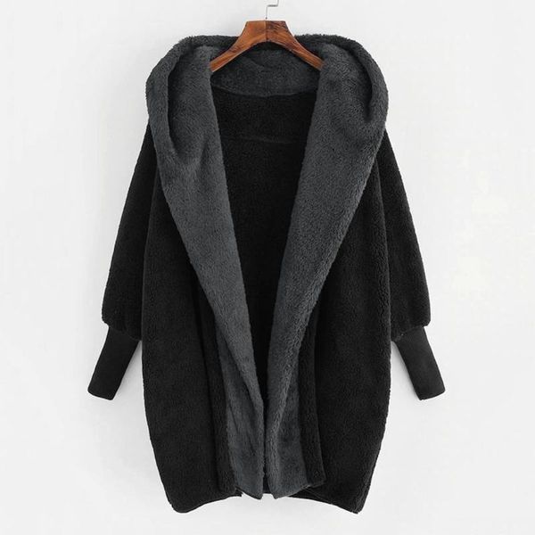 

women's jackets hsu fashion women hooded sweatshirt coat pockets cotton autumn & winter outwear warm plush jacket1, Black;brown