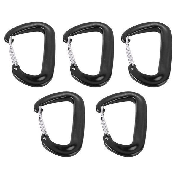 

carabiner clip heavy keychain rock climbing hook black cords, slings and webbing