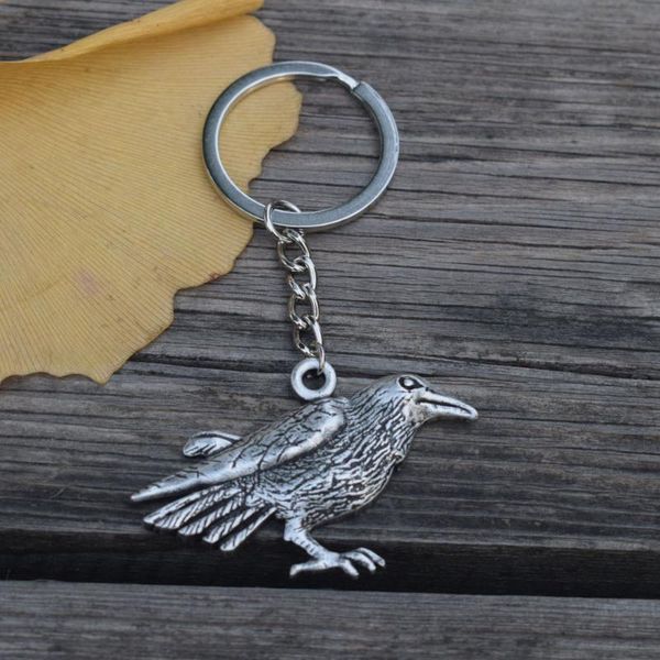 

keychains norse viking celtics raven keychain, Silver