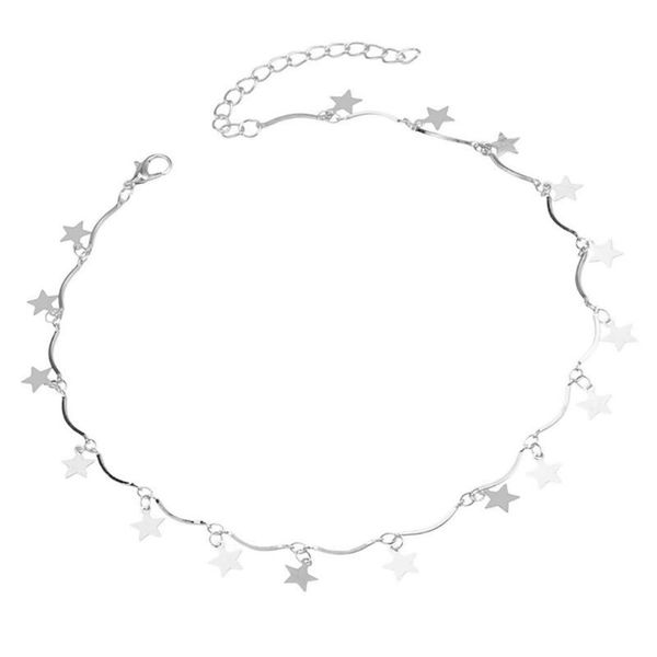 

gold color star party women's pendant necklace fashion female choker necklaces jewelry simple ladies pentagon-star gifts chokers, Golden;silver