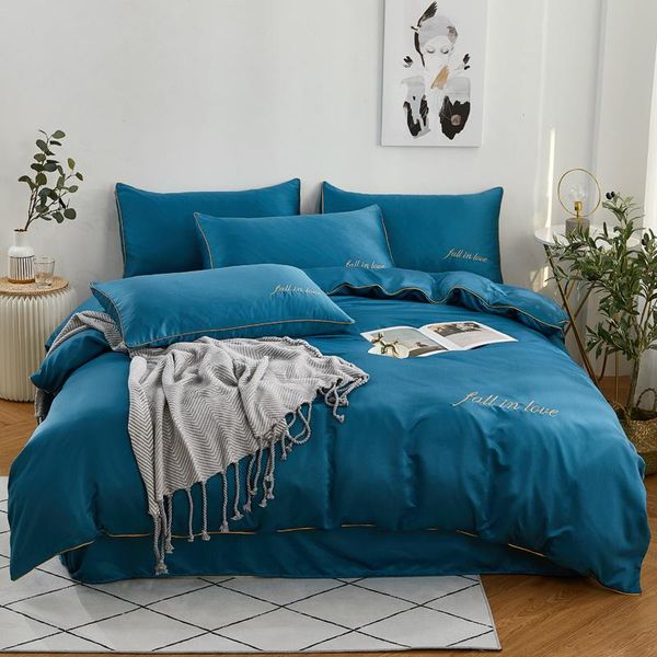 

bedding sets michiko embroidery washing silk four piece set