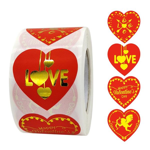

gift wrap love heart crafts self adhesive 1.5inch for kids adults 500 labels diy stickers roll decorative wedding party bakeries