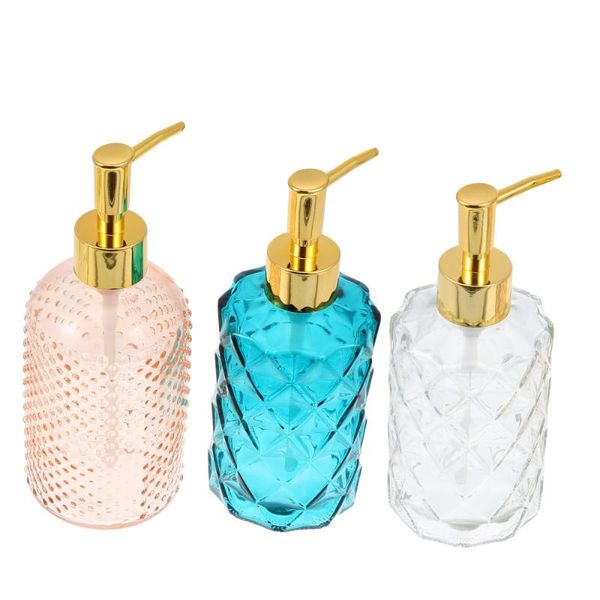 

storage bottles & jars 3pcs empty lotion pump glass press shampoo bottle