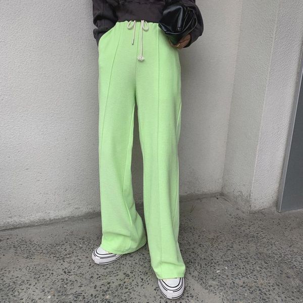 

women's pants & capris female solid sport long trousers women soft comfort high waist wide leg sweatpants casual slacks joggers streetw, Black;white