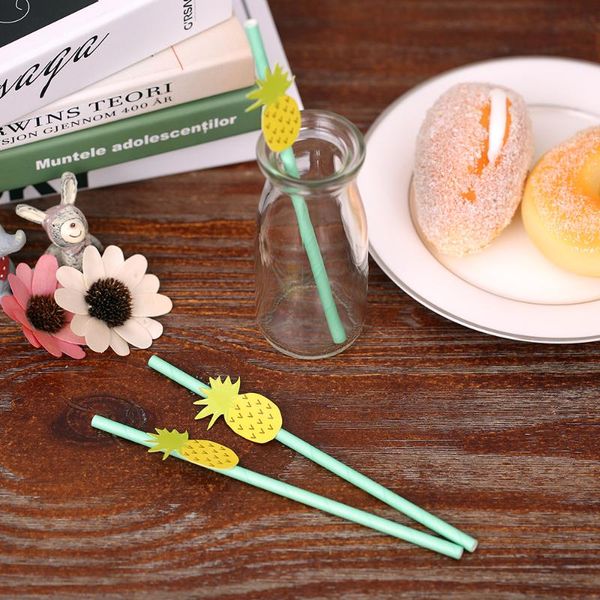 

packaging dinner service 50pcs/set cartoon small card decorated straws disposable paper drinking for birthday wedding party decorations supp