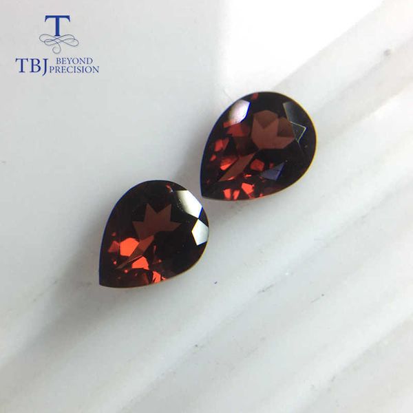 

tbj , natural red mozambique loose gemstone pear 7*9 mm 3.75ct two piece one set for silver gemstone jewelry usd22.99/set . h1015, Black