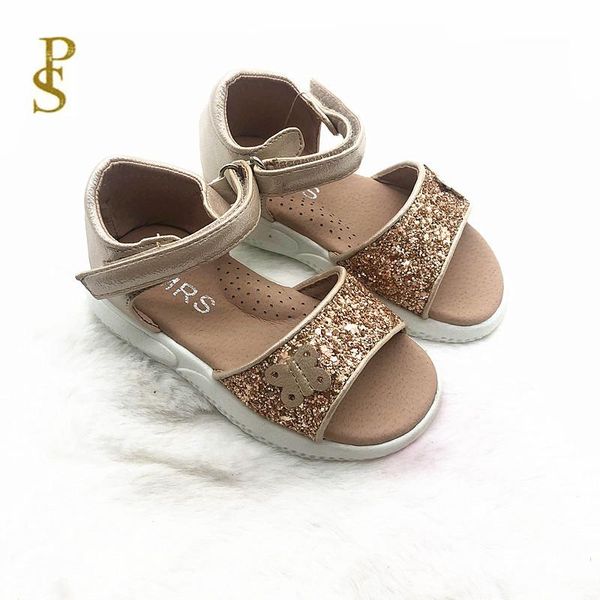 

children's sandals pu for girls shiny party shoes, Black;red