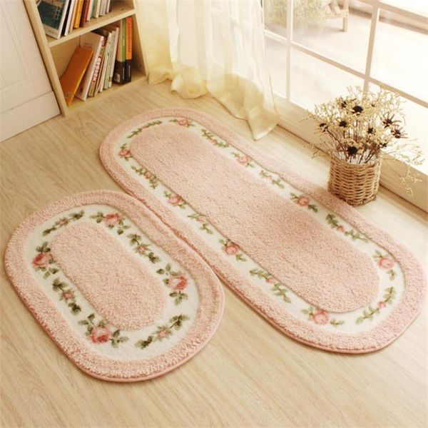 

carpets 50x80+45x125cm/set pastoral oval kitchen mat home entrance/hallway doormat anti-slip bathroom carpet bedroom rugs and