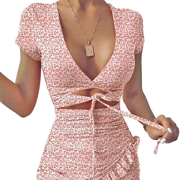 

women womens dresses v neck short sleeve lace up bohemian floral print irregular midi dress summer, Black;gray