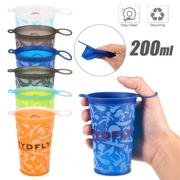 

water bottle 2 pcs 200ml foldable soft cup sport bottles outdoor sports hiking cycling camping running